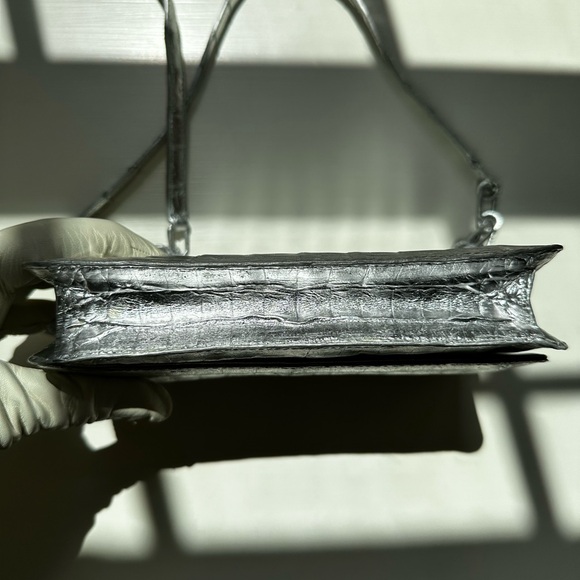 Nancy Gonzalez Metallic Crocodile Wallet On Chain| - Picture 7 of 9